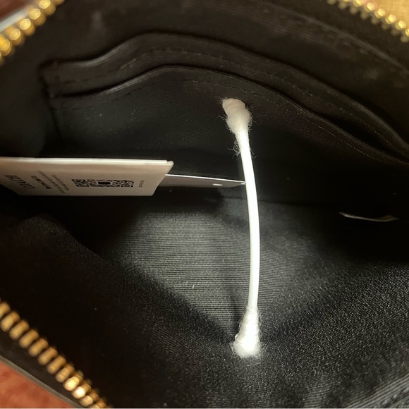 Coach Corner Zip Wristlet Signature Leather Canvas Brown Black NWT - Picture 3 of 4